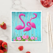 Serviette en papier flamant rose (En situation)