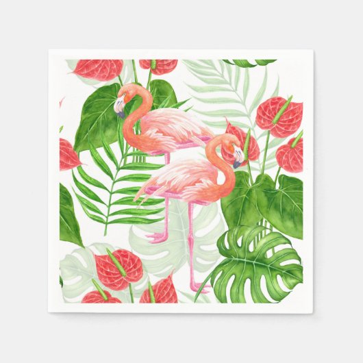 Serviette En Papier Flamant rose (Devant)