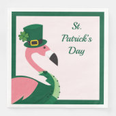 Serviette En Papier Flamant rose amusant Animal rose St Patrick's Day (Devant)
