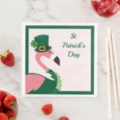 Serviette En Papier Flamant rose amusant Animal rose St Patrick's Day (En situation)