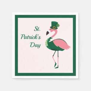 Serviette En Papier Flamant rose Animal rose Saint Patrick