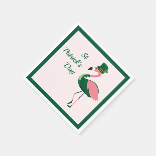 Serviette En Papier Flamant rose Animal rose St Patrick's Day (Coin)