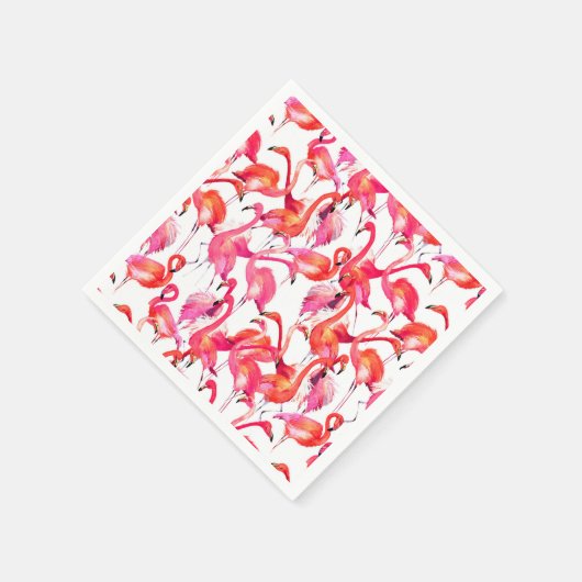 Serviette En Papier Flamant rose Aquarelle En Aquarelles (Coin)