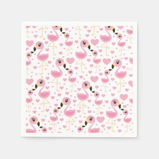 Serviette En Papier Flamant rose Baby shower mignon Tropical (Devant)