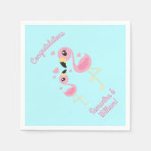 Serviette En Papier Flamant rose Baby shower mignon Tropical (Devant)