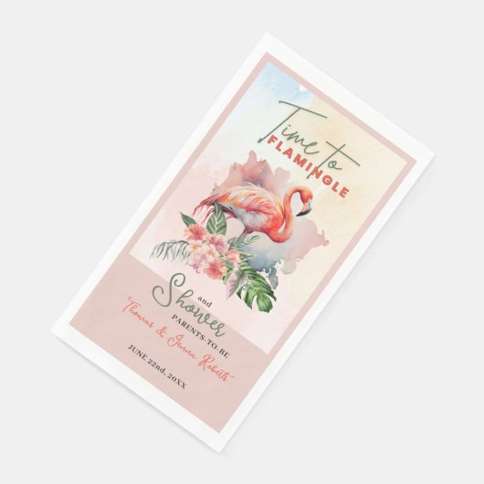 Serviette En Papier Flamant rose Baby shower papier serviette d'hôte (Coin)