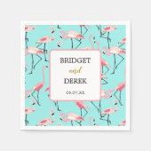Serviette En Papier Flamant rose Beach Wedding (Devant)