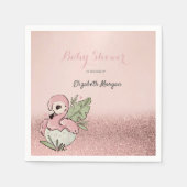 Serviette En Papier Flamant rose bébé mignon Rose Parties scintillant  (Devant)