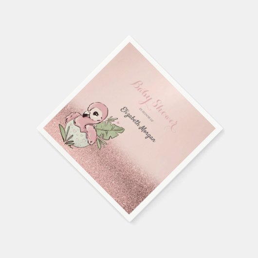 Serviette En Papier Flamant rose bébé mignon Rose Parties scintillant  (Coin)