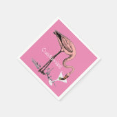 Serviette En Papier Flamant rose Boire Martini Thunder_Cove (Coin)