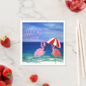 Serviette En Papier Flamant rose cocktail heure serviettes de plage. (En situation)