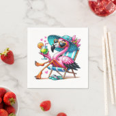 Serviette En Papier Flamant rose cool (En situation)