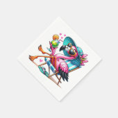 Serviette En Papier Flamant rose cool (Coin)