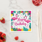 Serviette En Papier Flamant rose d'amusement tropical Design d'anniver (En situation)