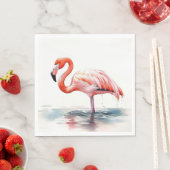 Serviette En Papier Flamant rose de fête tropicale (En situation)
