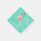 Serviette En Papier Flamant rose de Noël Bonnes Fêtes papier serviette (Coin)