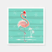 Serviette En Papier Flamant rose de Noël Cartouche papier serviette (Devant)
