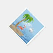 Serviette En Papier Flamant rose de Noël et palmier (Coin)