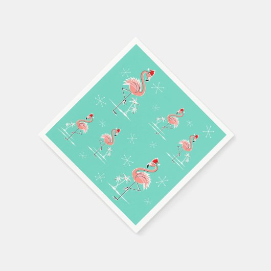 Serviette En Papier Flamant rose de Noël Groupe papier serviette (Coin)