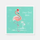 Serviette En Papier Flamant rose de Noël Papier à papier (Devant)