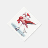 Serviette En Papier Flamant rose de Noël Patinage sur glace (Coin)