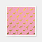 Serviette En Papier Flamant rose d'or Faux Métallurgie Foil Flamant ro (Devant)