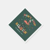 Serviette En Papier Flamant rose drôle | Noël personnalisé (Coin)