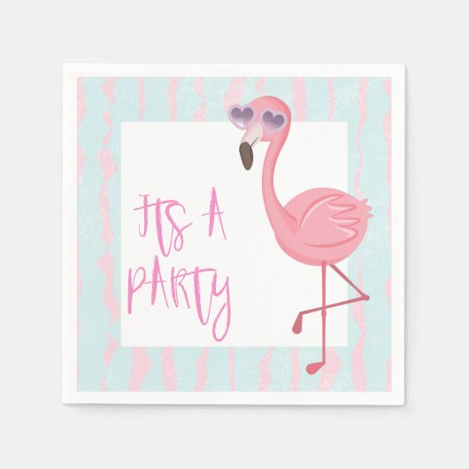 Serviette En Papier Flamant rose été "Son A Party" (Devant)