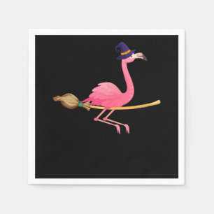 Serviette En Papier Flamant rose Femmes Drôle Flamant rose Sorcière