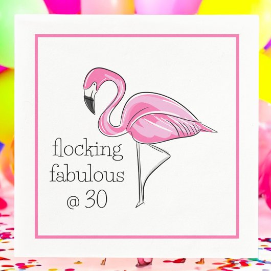 Serviette En Papier Flamant rose Flock Fabulous à la Trente-Partie de