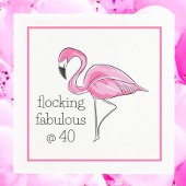 Serviette En Papier Flamant rose Flocking Fabulous à Quarty Birthday