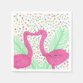 Serviette En Papier Flamant rose Fun Tropical Motif (Devant)
