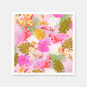 Serviette En Papier Flamant rose Garden Rose