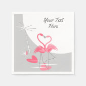 Serviette En Papier Flamant rose Love Grand Lune Texte (Devant)