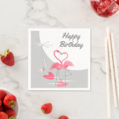Serviette En Papier Flamant rose Love Moon Anniversaire serviettes en  (En situation)