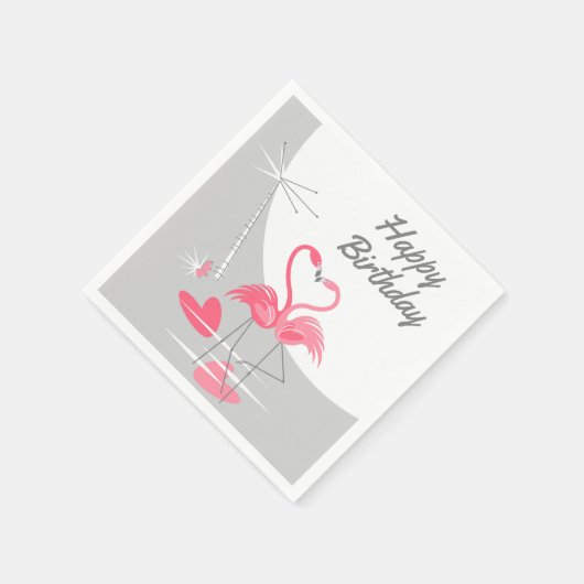 Serviette En Papier Flamant rose Love Moon Anniversaire serviettes en  (Coin)