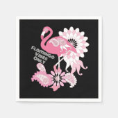 Serviette En Papier Flamant rose moderne personnalisé noir rose (Devant)