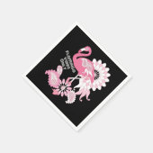 Serviette En Papier Flamant rose moderne personnalisé noir rose (Coin)