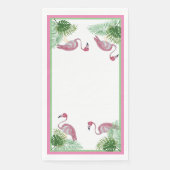 Serviette En Papier Flamant rose Monstera Palm  (Devant)