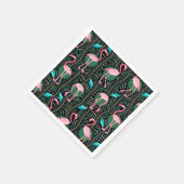 Serviette En Papier Flamant rose Oiseaux 20s Déco Ferns Motif Black Gr (Coin)