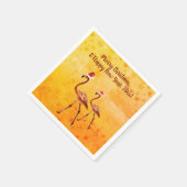 Serviette En Papier Flamant rose Oiseaux Nouvel An (Coin)