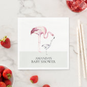 Serviette En Papier Flamant rose papier Baby shower neutre serviettes (En situation)