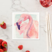 Serviette En Papier Flamant rose Pastel (En situation)