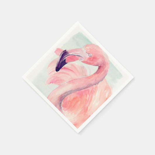 Serviette En Papier Flamant rose Pastel (Coin)