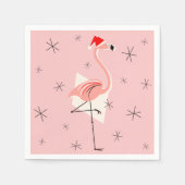Serviette En Papier Flamant rose Père Noël Papier rose (Devant)