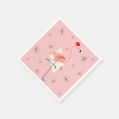 Serviette En Papier Flamant rose Père Noël Papier rose (Coin)