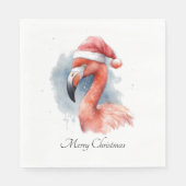 Serviette En Papier Flamant rose père Noël Snowbird, personnalisé (Devant)