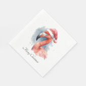 Serviette En Papier Flamant rose père Noël Snowbird, personnalisé (Coin)
