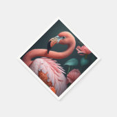 Serviette En Papier Flamant rose rose. (Coin)