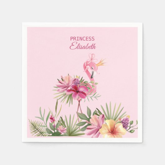 Serviette En Papier Flamant rose rose adorable (Devant)